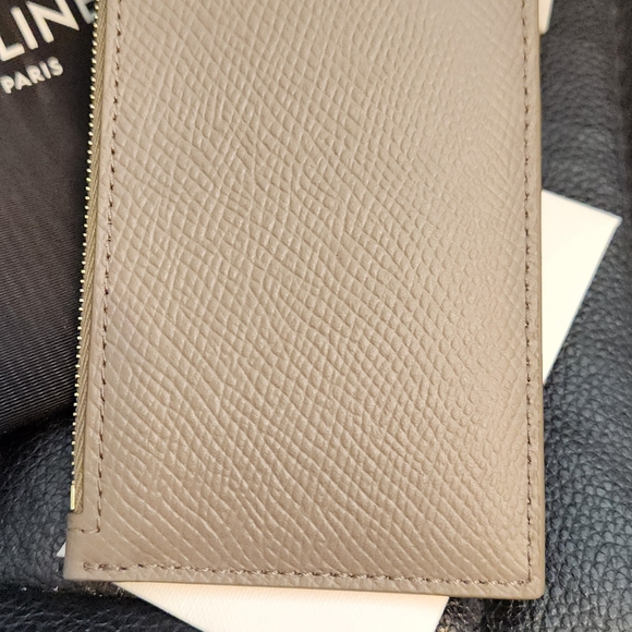 CELINE zipped compact card wallet in grained calfskin New! - Picture 5 of 5